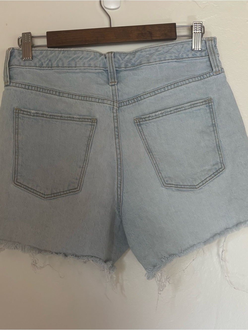 Universal Thread Light Blue High-Rise Denim Shorts with Frayed Hem - Picture 10 of 12